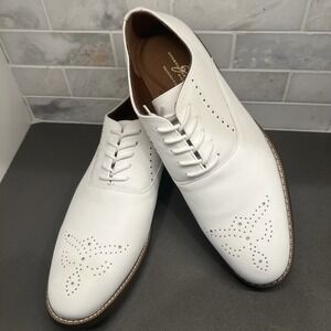 NEW GOLF Giorgio Brutini~10 M~ mens shoes golf white Faux Leather Memory Foam